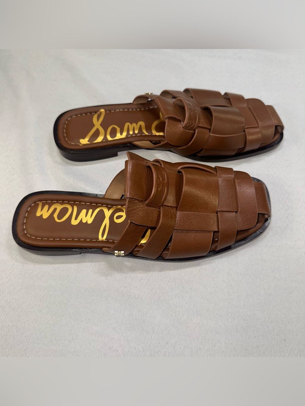 Sam Edelman Dina Woven Size 11 Fisherman Slides Brown Leather Sandals Women's 42 - Picture 5 of 8